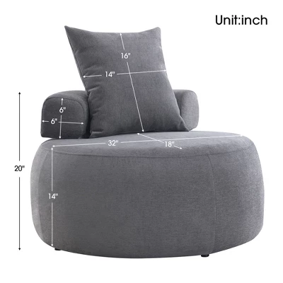 Modern Chenille Accent Reading Chair, High-Stretch Round Lounge Sofa-ModernLuxe 4 Modern Chenille Accent Reading Chair, High-Stretch Round Lounge Sofa-ModernLuxe - Image 2