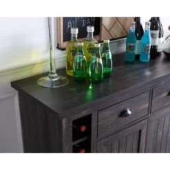 Home Source Bar Cabinet Bookshelf With Glass Doors In Chocolate Finish -Furniture Shop GUEST d7f89a92 2a74 45ed b9f4 1c196f58d793