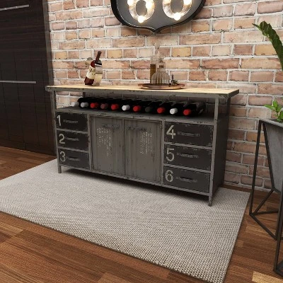 Industrial Wood Buffet Gray - Olivia & May 13 Industrial Wood Buffet Gray - Olivia & May - Image 11
