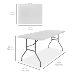 Best Choice Products 6ft Plastic Folding Table, Indoor Outdoor Heavy Duty Portable W/ Handle, Lock For Picnic 14 Best Choice Products 6ft Plastic Folding Table, Indoor Outdoor Heavy Duty Portable W/ Handle, Lock For Picnic -Furniture Shop GUEST d8a6a1c3 0a18 4158 818d c80b49c60e97