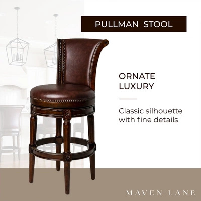 Maven Lane Pullman Wooden Kitchen Bar Height Stool With 180 Degrees Swivel 4 Maven Lane Pullman Wooden Kitchen Bar Height Stool With 180 Degrees Swivel - Image 2
