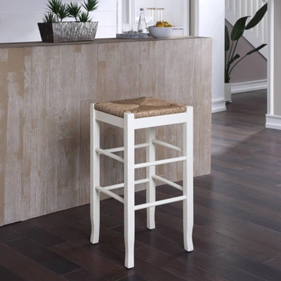 Rush Seat Hardwood Barstool White - Boraam 5 Rush Seat Hardwood Barstool White - Boraam - Image 3