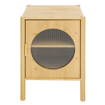 Organnice Single Door Nightstand, Bamboo Bedside Table 3 Organnice Single Door Nightstand, Bamboo Bedside Table