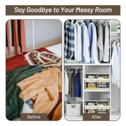 Costway Stackable Large Bins Cubes W/Lids Storage Organizers W/Linen&Oxford Fabric 4 Sets -Furniture Shop GUEST daa86d8c 03c1 4724 967f 3729f59b879a