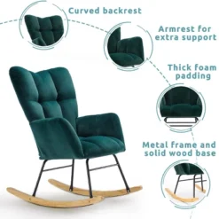 Epping Nursery Rocking Chair,Velvet Upholstered Glider Rocker Rocking Accent Chair,Wingback Rocking Chairs-Maison Boucle 29 Epping Nursery Rocking Chair,Velvet Upholstered Glider Rocker Rocking Accent Chair,Wingback Rocking Chairs-Maison Boucle -Furniture Shop GUEST daa90273 12eb 424b 88da 4c74f1ff9033