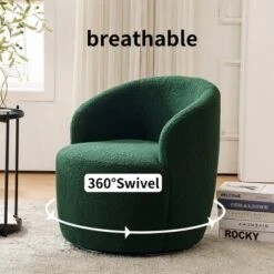 Fannie 25.60'' Wide Small Size Boucle Upholstered 360° Swivel Barrel Chair-The Pop Maison -Furniture Shop GUEST db01b789 457f 4933 bf0d 526943d86a99