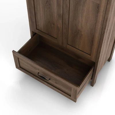 Nurembo 1 Drawer Wardrobe Closet Distressed Walnut - HOMES: Inside + Out 13 Nurembo 1 Drawer Wardrobe Closet Distressed Walnut - HOMES: Inside + Out - Image 11