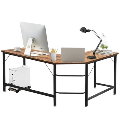 Costway L-Shaped Computer Desk Corner Workstation Study Gaming Table Home Office 8 Costway L-Shaped Computer Desk Corner Workstation Study Gaming Table Home Office - Image 6