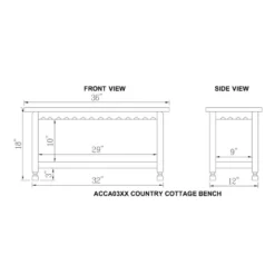 Country Cottage Entryway Wood Bench With Shelf Antique Finish - Alaterre Furniture -Furniture Shop GUEST dccb89fb e06e 402c b475 1ab541253467