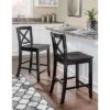 24" Torino X Back Wood Counter Height Barstool - Black - Linon 1 24" Torino X Back Wood Counter Height Barstool - Black - Linon -Furniture Shop GUEST ddec88f2 ade9 4805 9878 d590be7a1ea5
