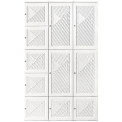 HOMCOM Portable Wardrobe Closet, Bedroom Armoire, Foldable Clothes Organizer With Cube Storage, Hanging Rods, And Magnet Doors, White 9 HOMCOM Portable Wardrobe Closet, Bedroom Armoire, Foldable Clothes Organizer With Cube Storage, Hanging Rods, And Magnet Doors, White -Furniture Shop GUEST de58c46f 5acc 4623 bd6c 19db8f3bda17