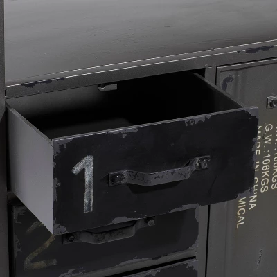 Industrial Wood Buffet Gray - Olivia & May 7 Industrial Wood Buffet Gray - Olivia & May - Image 5