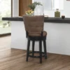 26" Kaede Wood And Upholstered Swivel Counter Height Barstool Black/Chestnut - Hillsdale Furniture -Furniture Shop GUEST df8c9d6e b44d 44b3 976c 3873bb91d90f