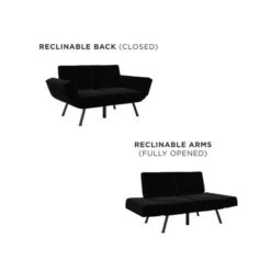 RealRooms Euro Upholstered Tufted Loveseat Futon With Storage Pockets -Furniture Shop GUEST e0660a0f fc47 4856 b13f 29005b2a0891