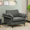 Costway Modern Linen Fabric Accent Armchair Upholstered Single Sofa W/ Metal Legs Grey -Furniture Shop GUEST e0b1f95a 60f9 465d a640 57b4d4ca95da