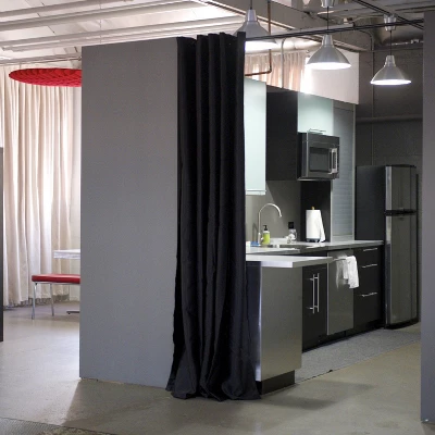 Room Dividers Now Tension Rod Curtain Room Divider Kit - XX-Large A, 8ft Tall X 10ft - 12ft 6in Wide, Midnight Black (With Curtains) 5 Room Dividers Now Tension Rod Curtain Room Divider Kit - XX-Large A, 8ft Tall X 10ft - 12ft 6in Wide, Midnight Black (With Curtains) - Image 3