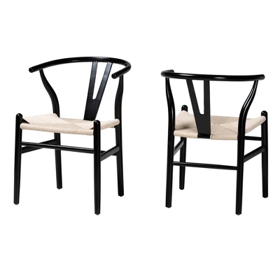 2pc Paxton Wood Dining Chair Set - Baxton Studio 3 2pc Paxton Wood Dining Chair Set - Baxton Studio