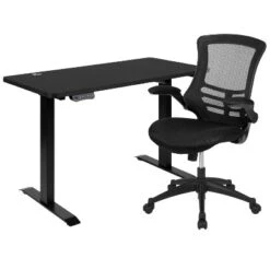 Flash Furniture 48"W X 24"D Electric Height Adjustable Standing Desk With Mesh Swivel Ergonomic Task Office Chair -Furniture Shop GUEST e1bb74cf 6fad 4419 90fe 08e14f0da9a5