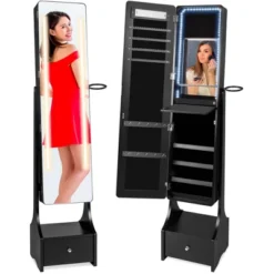 Best Choice Products Full Length LED Mirrored Jewelry Storage Organizer Cabinet W/ Interior & Exterior Lights 18 Best Choice Products Full Length LED Mirrored Jewelry Storage Organizer Cabinet W/ Interior & Exterior Lights -Furniture Shop GUEST e1c5b4e9 ded4 4888 bd4d 9ec5f1d58141