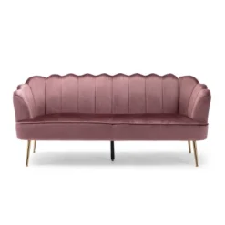 Reitz Modern Glam Velvet Channel Stitch 3 Seater Shell Sofa - Christopher Knight Home -Furniture Shop GUEST e2056012 7cad 406e baaf 3b721cdbdbad