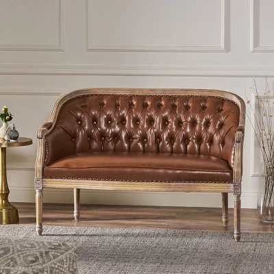 Faye Traditional Tufted Upholstered Loveseat - Christopher Knight Home 3 Faye Traditional Tufted Upholstered Loveseat - Christopher Knight Home