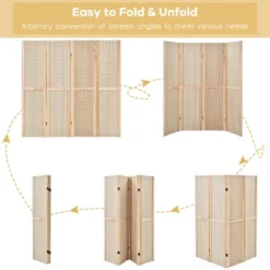 Costway 4-Panel Pegboard Display 5' Tall Folding Privacy Screen Craft Display -Furniture Shop GUEST e30893b9 3436 4240 ace9 a4b9e548da01