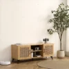 Freya 51.18" Rattan TV Stands With 2 Rattan Cabinet Doors And 2 Open Shelves For TVs Up To 60"-Maison Boucle 1 Freya 51.18" Rattan TV Stands With 2 Rattan Cabinet Doors And 2 Open Shelves For TVs Up To 60"-Maison Boucle -Furniture Shop GUEST e32368bc bc95 48e5 b581 82952c50d5cf