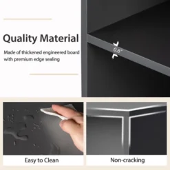 Costway 4-Tier Bookcase 48'' Display Bookshelf Storage Organizer With Shelves & Drawer Grey/White/Natural -Furniture Shop GUEST e32bea5d ba9a 4d2e 870d 48b71f7a1214