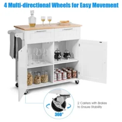 Costway Rolling Kitchen Cart Island Heavy Duty Storage Trolley Cabinet Utility White 17 Costway Rolling Kitchen Cart Island Heavy Duty Storage Trolley Cabinet Utility White -Furniture Shop GUEST e4071d8c a9f7 4be9 8d77 b33124da3577