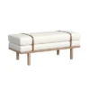 Upholstered Bench With Wood Base Cream Boucle - HomePop -Furniture Shop GUEST e4ed214d 9dbe 474c 8701 ac9d36b7a2db
