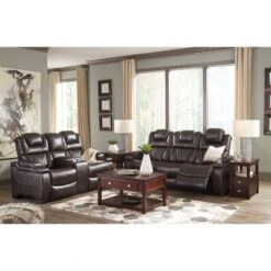 Warnerton Power Recliner Loveseat With Console And Adjustable Headrest Chocolate - Signature Design By Ashley -Furniture Shop GUEST e512a1b7 8edf 44ef 94a4 e59b266481e9