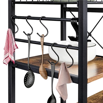 Yaheetech Kitchen Storage Rack With Basket/Hooks/Storage 6 Yaheetech Kitchen Storage Rack With Basket/Hooks/Storage - Image 4