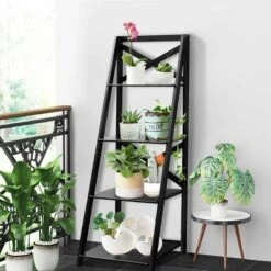 2 Pcs 4-Tier Ladder Shelf Bookshelf Bookcase Storage Display Leaning Home Office -Furniture Shop GUEST e5834c97 8c12 41f4 80b8 0a64604da0e2
