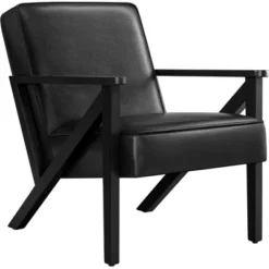 Yaheetech Faux Leather Armchair Accent Chair With Wood Legs For Living Room 19 Yaheetech Faux Leather Armchair Accent Chair With Wood Legs For Living Room -Furniture Shop GUEST e6318c7f 7a64 4da9 a22d 4e2b5f205f8c