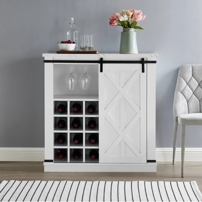 37" Buffet Bar Cabinet White - Home Essentials 3 37" Buffet Bar Cabinet White - Home Essentials