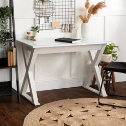 Glass Top Writing Desk With Drawer - Saracina Home -Furniture Shop GUEST e7748171 be4d 44e9 ad5a 4e0b23caacd6