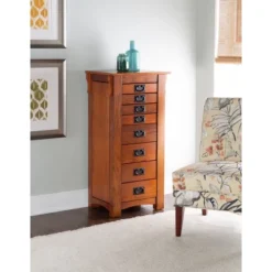 Delia Jewelry Armoire Brown - Powell Company -Furniture Shop GUEST e863c6dc 98a4 4ad3 80cb 773ca351a397
