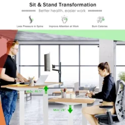55''x28'' Electric Standing Desk Adjustable Sit To Stand Table W/USB Port WhiteNatural 16 55''x28'' Electric Standing Desk Adjustable Sit To Stand Table W/USB Port WhiteNatural -Furniture Shop GUEST e893a326 4268 43f9 98a9 762a5d504865