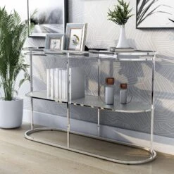 Yarmuth Glam 1 Shelf Sofa Table Chrome - HOMES: Inside + Out