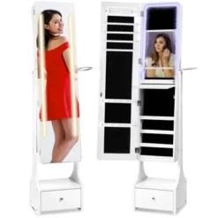 Best Choice Products Full Length LED Mirrored Jewelry Storage Organizer Cabinet W/ Interior & Exterior Lights 17 Best Choice Products Full Length LED Mirrored Jewelry Storage Organizer Cabinet W/ Interior & Exterior Lights -Furniture Shop GUEST e8e713bd ee90 4f03 b55b 83b1a17510af