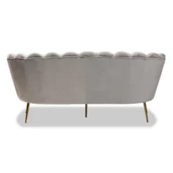 Genia Velvet Fabric Upholstered And Metal Sofa Gray/Gold - Baxton Studio 18 Genia Velvet Fabric Upholstered And Metal Sofa Gray/Gold - Baxton Studio -Furniture Shop GUEST e94ee164 922f 488c a41c 812c00325128