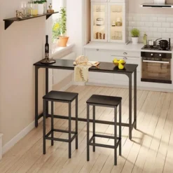 ODK 55 Inch Rectangular Modern Bar Height Narrow Pub, Kitchen, And Dining Table With Metal Legs, Easy To Clean Top, And Fast Assembly, Black -Furniture Shop GUEST ea28c118 1ea3 4244 8532 9796e84c98a5