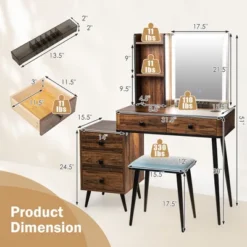 Costway Vanity Set With Dimmable Lighted Mirror 3 Lighting Modes 15 Costway Vanity Set With Dimmable Lighted Mirror 3 Lighting Modes -Furniture Shop GUEST eb4315d8 2292 46ad 9767 f39a0296a39c
