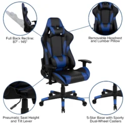 Emma And Oliver Gaming Bundle-Desk, Cup Holder/Headphone Hook & Reclining Chair -Furniture Shop GUEST ec262242 0c82 4bec bf49 8f9f8b479277