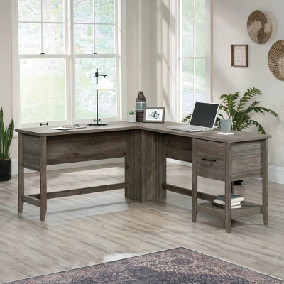 Summit Station L-Shaped Desk Pebble Pine - Sauder 3 Summit Station L-Shaped Desk Pebble Pine - Sauder