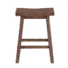 Wooden Frame Saddle Seat Counter Height Stool Brown - Benzara -Furniture Shop GUEST edd0149c 393c 49b5 8a00 53423df5a91d