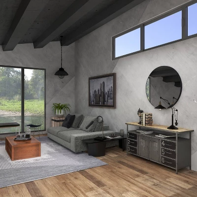 Industrial Wood Buffet Gray - Olivia & May 21 Industrial Wood Buffet Gray - Olivia & May - Image 19