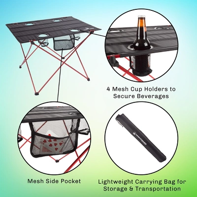 Leisure Sports Outdoor Folding Camp Table With Carry Bag - Black 4 Leisure Sports Outdoor Folding Camp Table With Carry Bag - Black - Image 2