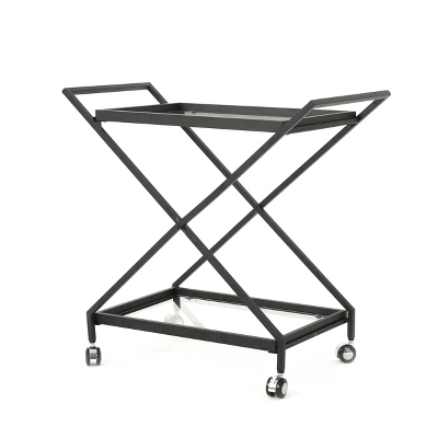 Sherianne Industrial Iron Bar Cart - Christopher Knight Home 6 Sherianne Industrial Iron Bar Cart - Christopher Knight Home - Image 4