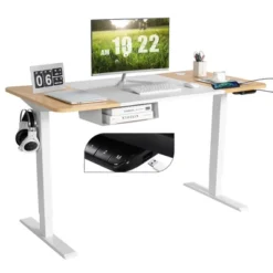 55''x28'' Electric Standing Desk Adjustable Sit To Stand Table W/USB Port WhiteNatural 22 55''x28'' Electric Standing Desk Adjustable Sit To Stand Table W/USB Port WhiteNatural -Furniture Shop GUEST f14402f0 8e9e 41e3 a52b 95a4b8d70ddc